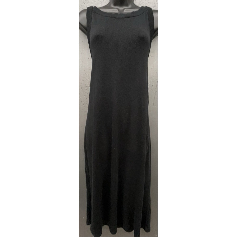 Maxi Tank Dress Size 20 Black Cotton Stretch Sleeveless Casual Comfort Versatile